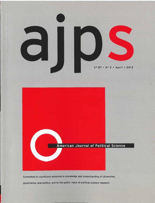 journal titled American Journal of Political Science, April 2013.